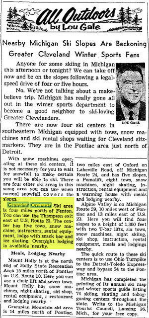 Granview Orchards Ski Area - Dec 1960 (newer photo)